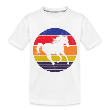 Islandpferde Pferdeliebe Galopp Pferde Reiten - Kinder Premium Bio T-Shirt - Weiß - Vorne