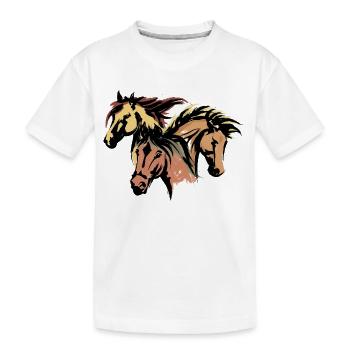 Chevaux Étalon Islandais Chevaux Cheval Amour Islandens - T-shirt bio Premium Enfant - blanc - Devant
