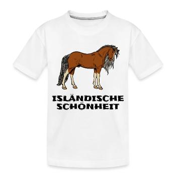 Isländer Pferde Statement Islandpferde Pferdenarr - Kinder Premium Bio T-Shirt - Weiß - Vorne