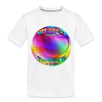Arc-en-ciel avec cœur et tolérance sans mur - T-shirt bio Premium Enfant - blanc - Devant