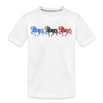 Islandpferde Galopp Pferde Hengst Pferdefan - Kinder Premium Bio T-Shirt - Weiß - Vorne