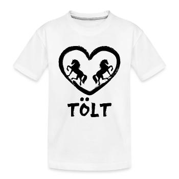 Tölt Chevaux Islandais Chevaux Cheval Amour Coeur Dicton - T-shirt bio Premium Enfant - blanc - Devant