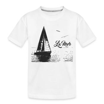 La mer - voilier et 2 mouettes - T-shirt bio Premium Enfant - blanc - Devant