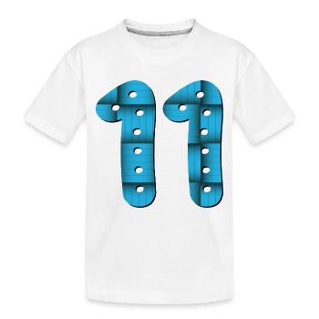 Numéro 11 - NUMÉRO ONZE - 11e anniversaire - T-shirt bio Premium Enfant - blanc - Devant