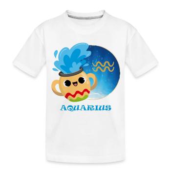 Zodiac sign Aquarius - Kids' Premium Organic T-Shirt - white - Front