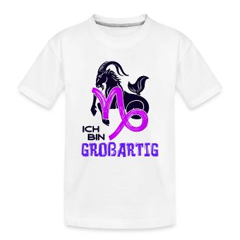 Astrologie Steinbock Tierkreiszeichen Statement - Kinder Premium Bio T-Shirt - Weiß - Vorne