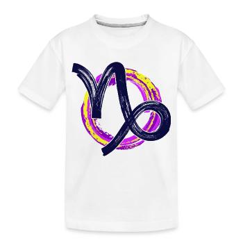 Astronomie Esoterik Steinbock Tierkreis Horoskop - Kinder Premium Bio T-Shirt - Weiß - Vorne