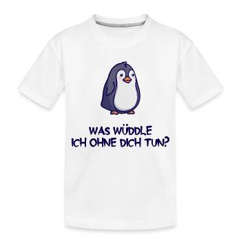 Tier Humorvoll Pinguin Statement Arktis Vogel - Kinder Premium Bio T-Shirt - Weiß - Vorne