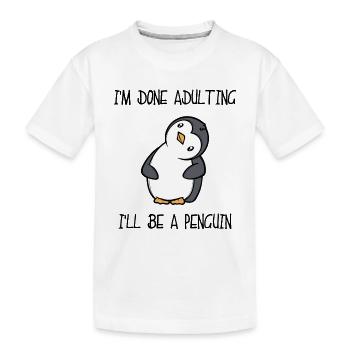 Cute Penguin Animal Funny Statement South Pole Bird - Kids' Premium Organic T-Shirt - white - Front