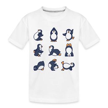 Vögel Piguin Südpol Tanzen Tier Seevogel - Kinder Premium Bio T-Shirt - Weiß - Vorne