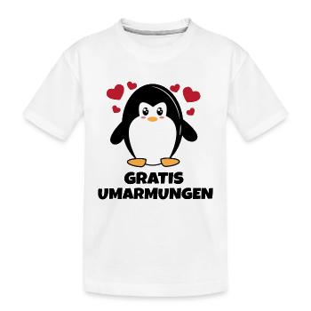Süß Pinguin Herz Statement Tier Arktis Zoo Vogel - Kinder Premium Bio T-Shirt - Weiß - Vorne