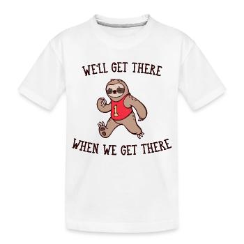 Snail's Pace Animal Sloth Statement Slow - Kids' Premium Organic T-Shirt - white - Front