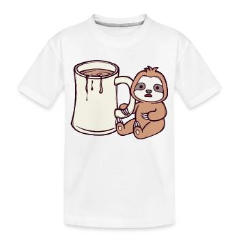 Jungle Paresseux Paresseux Lève-tard Animal fatigué - T-shirt bio Premium Enfant - blanc - Devant