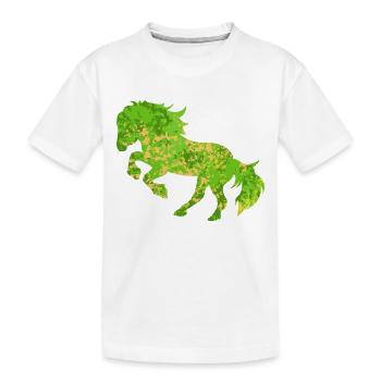 Pferde Galopp Islandpferde Araber Trab Pferdeliebe - Kinder Premium Bio T-Shirt - Weiß - Vorne