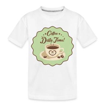 Coffee Date Time - Kinder Premium Bio T-Shirt - Weiß - Vorne