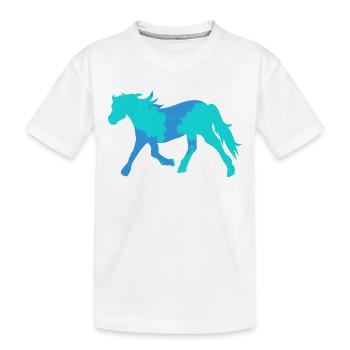 Cool Pferde Islandpferde Pferdeliebe Ross - Kinder Premium Bio T-Shirt - Weiß - Vorne