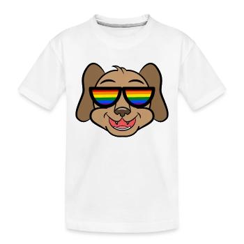 Cool Hund Lgbt Regenbogen Lesben Homosexuell - Kinder Premium Bio T-Shirt - Weiß - Vorne