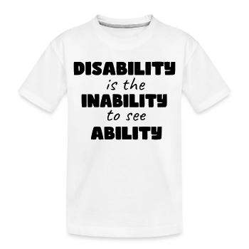 Le handicap est l’incapacité de voir * - T-shirt bio Premium Enfant - blanc - Devant
