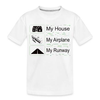Ma maison, mon avion, ma piste - T-shirt bio Premium Enfant - blanc - Devant