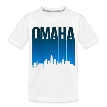 Dégradé bleu de la ligne d’horizon d’Omaha - T-shirt bio Premium Enfant - blanc - Devant