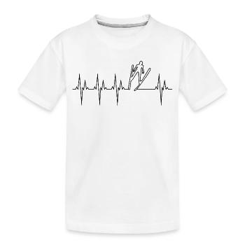 Saut à Ski électrocardiogramme ECG Saut à Ski - T-shirt bio Premium Enfant - blanc - Devant