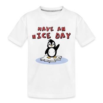 Vogel Eis Kälte Arktis Tier Pinguin Seevogel Zoo - Kinder Premium Bio T-Shirt - Weiß - Vorne