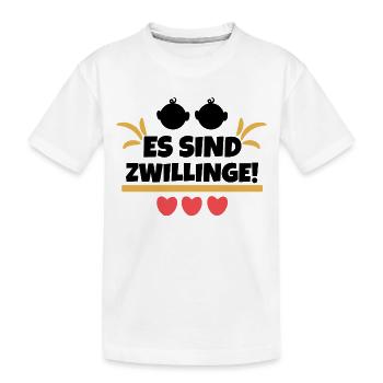 Herz Babybauch Statement Schwanger Schwangerschaft - Kinder Premium Bio T-Shirt - Weiß - Vorne