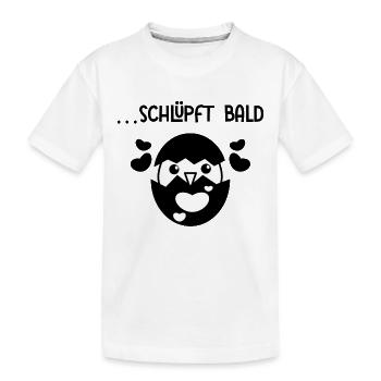 Babybauch Statement Schwanger Schwangerschaft Herz - Kinder Premium Bio T-Shirt - Weiß - Vorne