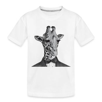 Girafe élégante en costume - Portrait élégant d’animal - T-shirt bio Premium Enfant - blanc - Devant