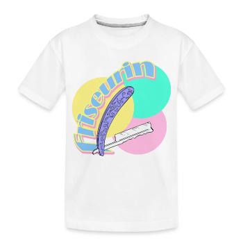 Coiffeur Rasoir Salon de coiffure - T-shirt bio Premium Enfant - blanc - Devant