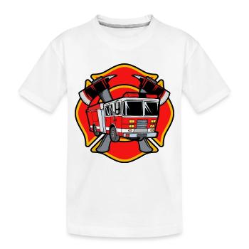 Pompier Pompier Protection contre l’incendie Sauveteur de brigade incendie - T-shirt bio Premium Enfant - blanc - Devant