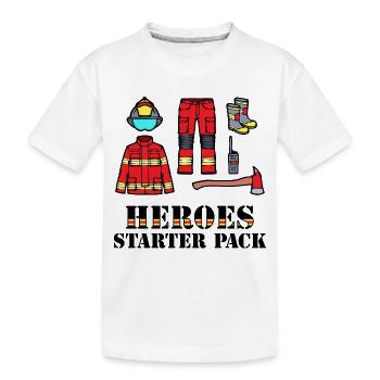 Casque de pompier Sauveteur Déclaration Brigade de pompiers - T-shirt bio Premium Enfant - blanc - Devant