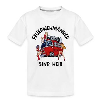 Feuerwehr Brandschutz Lebensretter Statement - Kinder Premium Bio T-Shirt - Weiß - Vorne