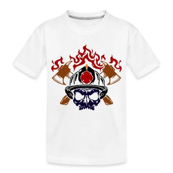 Brennen Feuerwehrhelm Feuerwehr Brandschutz - Kinder Premium Bio T-Shirt - Weiß - Vorne