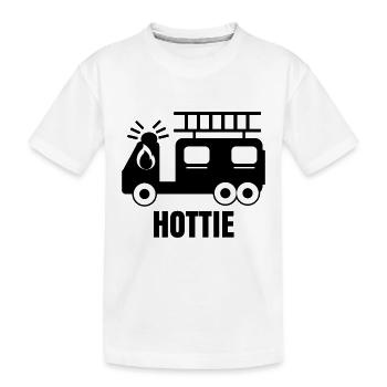Slogan de la brigade de pompiers de protection contre l’incendie - T-shirt bio Premium Enfant - blanc - Devant