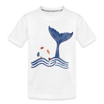 Ailerons de baleine et poissons - T-shirt bio Premium Enfant - blanc - Devant