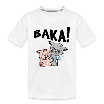 Baka Anime Manga Zeichentrick Katze Spruch - Kinder Premium Bio T-Shirt - Weiß - Vorne