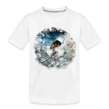 Skieur Freeride Vintage / Freerider - T-shirt bio Premium Enfant - blanc - Devant