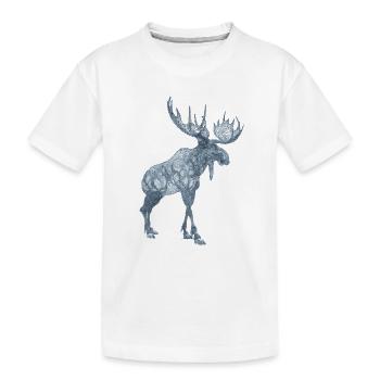 Elch Skulptur Schweden - Kinder Premium Bio T-Shirt - Weiß - Vorne