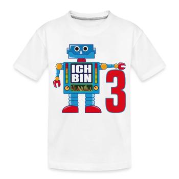 Kleiner lustiger Roboter - ich bin 3 Jahre alte - Kinder Premium Bio T-Shirt - Weiß - Vorne