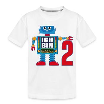 Ich bin 2 Jahre lustiger Roboter - Kinder Premium Bio T-Shirt - Weiß - Vorne