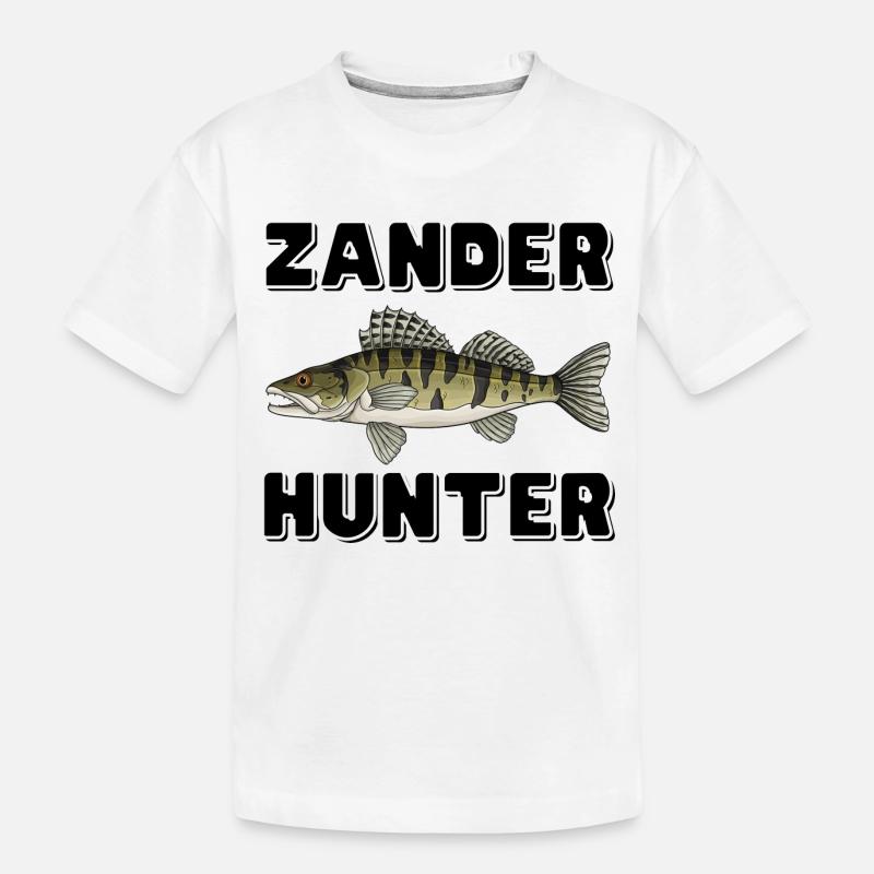 Zander Hunter – Predator-Angelhemd - Kinder Premium Bio T-Shirt - Weiß