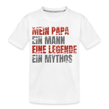 Papa Legende Mythos Grunge - Kinder Premium Bio T-Shirt - Weiß - Vorne