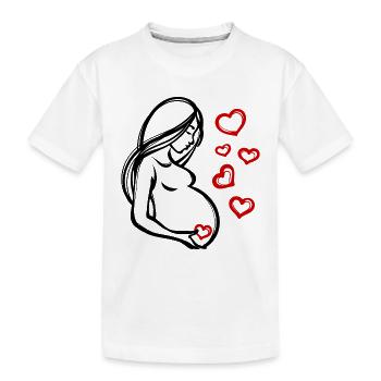Coeur Grossesse Bébé Ventre Déclaration Enceinte - T-shirt bio Premium Enfant - blanc - Devant
