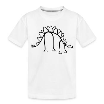 Dinosaure Stegosaurus Dino Line Graphique - T-shirt bio Premium Enfant - blanc - Devant