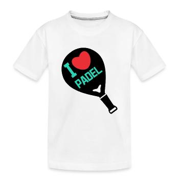 Déclaration Heart Player Racket I Love Padel - T-shirt bio Premium Enfant - blanc - Devant