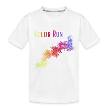 Color Run. Course sportive colorée. - T-shirt bio Premium Enfant - blanc - Devant