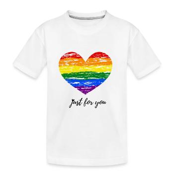 Cœur arc-en-ciel dans le style Vintage Pride Description courte - T-shirt bio Premium Enfant - blanc - Devant