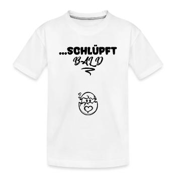 Babybauch Statement Mama Schwangerschaft Schwanger - Kinder Premium Bio T-Shirt - Weiß - Vorne