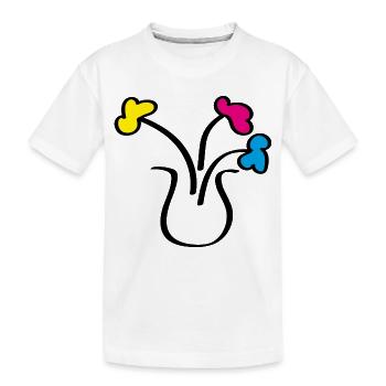 Dessin abstrait de fleurs dans un vase - T-shirt bio Premium Enfant - blanc - Devant